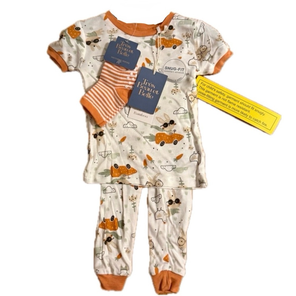 SUPER SOFT Très Beau et Belle Premium Baby Boy 3 Piece Easter Pajamas Set